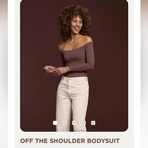 ☕️EUC Nuuds off the shoulder body suit size small coffee